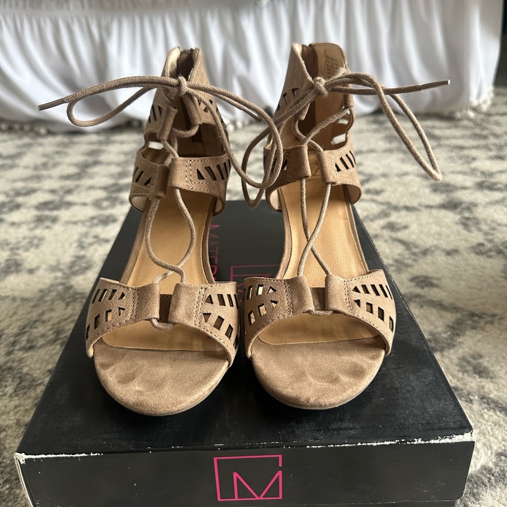 Women's Tan Lace-Up Sandals